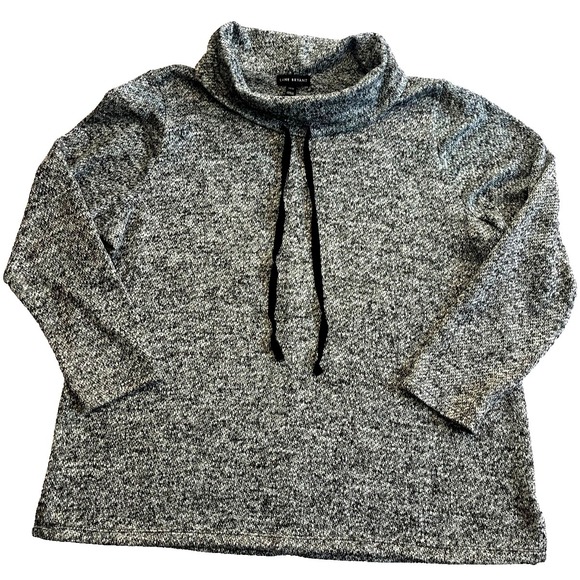 Lane Bryant Sweaters - Lane Bryant Cowl Neck Boucle Sweatshirt Womens sz 14/16 Black White Cozy Casual